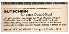 Gutschein für einen Donald-Kopf